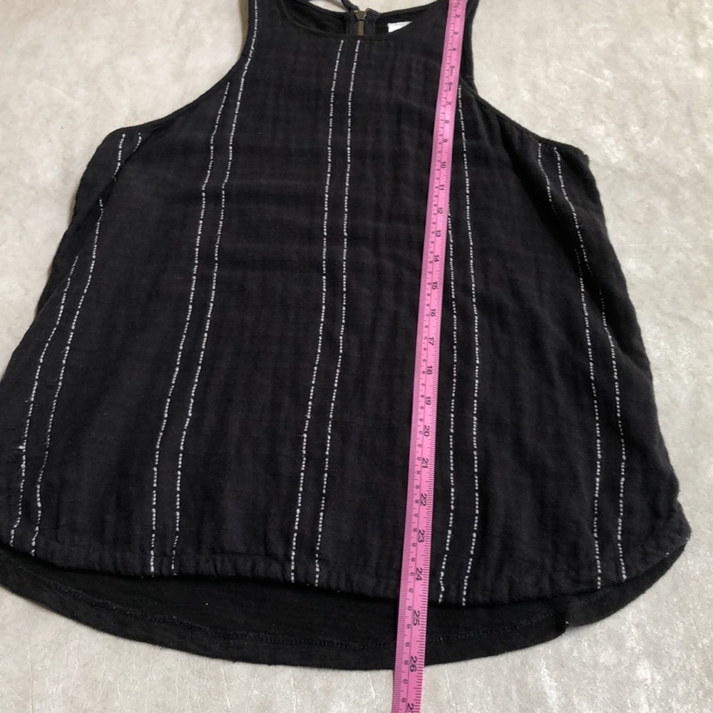 Lou & Grey Racerback High Neck Zip Detail Tank Top Black Womens - Picture 6 of 11